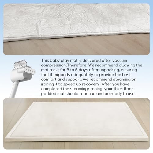 Baby Play Mat for Floor Nursery Rug Muscle Mat Area Rug Playroom Rug 65"x50" Playpen Mat Elastic Foam 1.3" Thick Crawling Mat for Babies