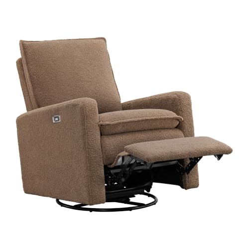 Uptown Power Glider Recliner Rocking Chair 270° Swivel for Nursery and Living Room