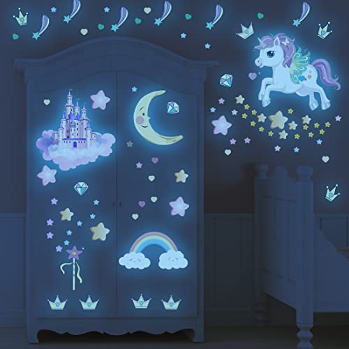 Glow in The Dark Stars and Unicorn Wall Decals
