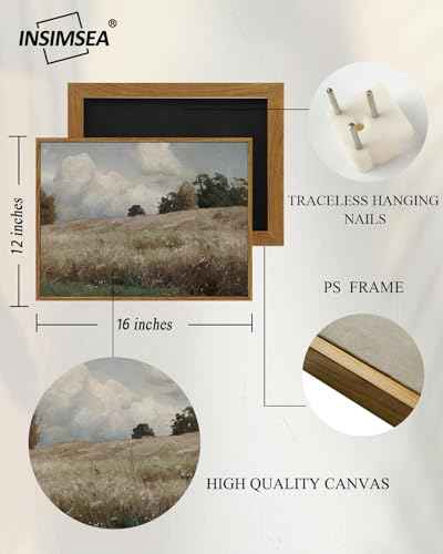 Framed Canvas Wall Art Vintage Decor