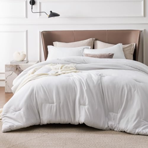 Grayish White Cal King Comforter Set
