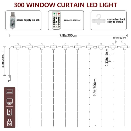 Window Curtain String Lights