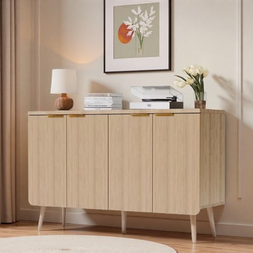 47.2" Modern Fluted Sideboard Cabinet with 4 Doors