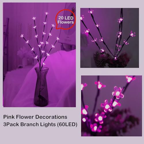 Battery Lighted Decorative Cherry Blossom Branches Lights