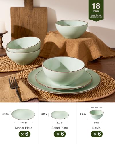 Venus Ceramic Plates and Bowls Sets (18 Count)