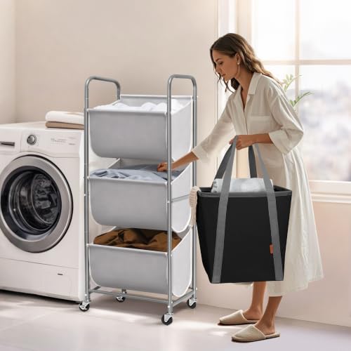120 Liters Vertical Rolling Laundry Hamper