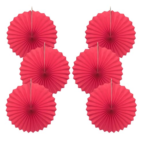 Red Birthday Decorations DIY Red Paper Fans Hanging Decoration 16in (30 Count)