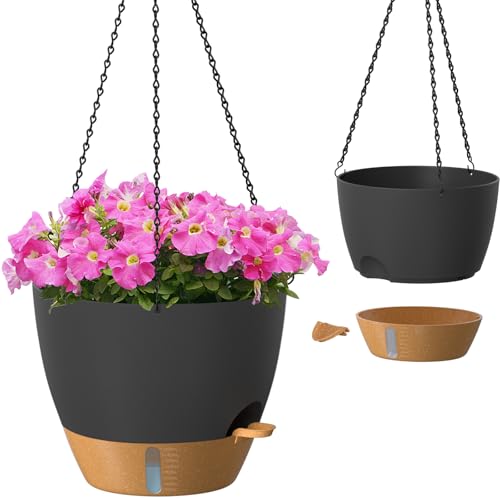 12 Inch Hanging Planters for Indoor Outdoor Plants (2 Count)