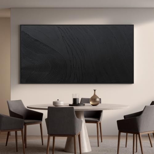 large black abstract wall art modern Hand