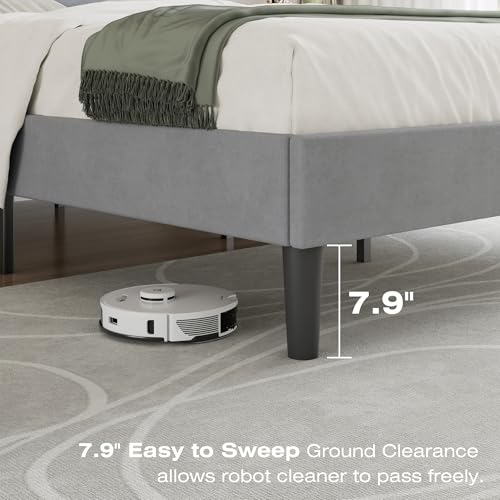 Full Size Bed Frame with Upholstered Headboard