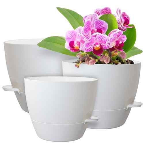 10/9/8 inch Self Watering Pots for Indoor Outdoor Plants, Set of 3 (3 Count)