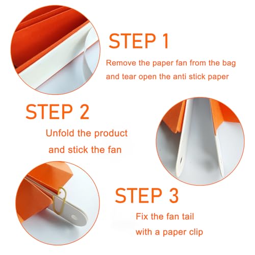 Orange Birthday Decorations DIY Orange Paper Fans Hanging Decoration 12in (30 Count)