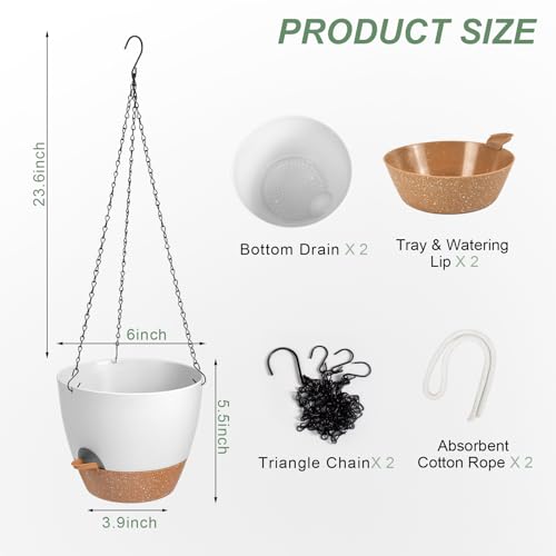 Hanging Planters for Indoor Outdoor Plants (2 Count)