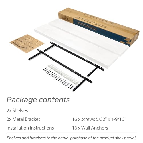 Wood Floating Shelves for Wall 30 inch Set of 2 (2 Count)
