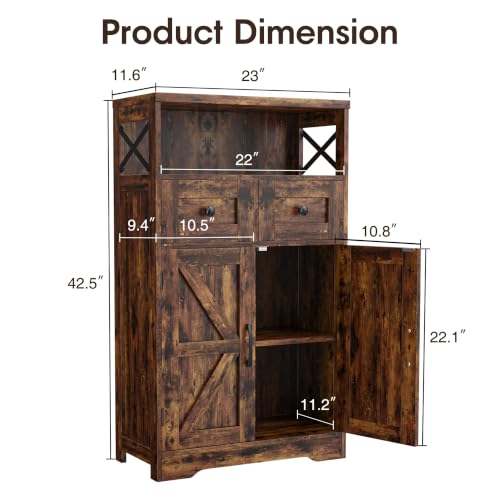 Farmhouse Storage Cabinet Set of 2 (2 Count)