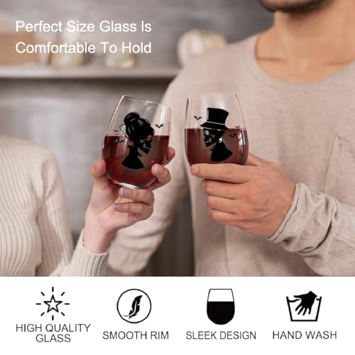 Skull Wine Glass 2 Piece with Gift Box