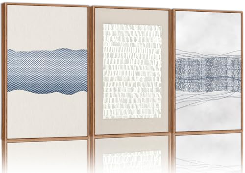 Large Abstract Framed Canvas Wall Art Set of 3 (3 Count)