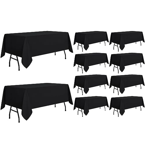 10 Pack Black Rectangle Tablecloth (10 Count)