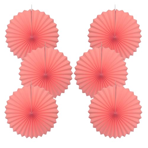 Pink Party Decorations Pink Hanging Paper Round Fans Bulk 16inch DIY