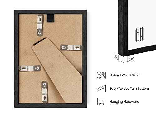 5x7 Black Oak Frame Set of 6 (6 Count)