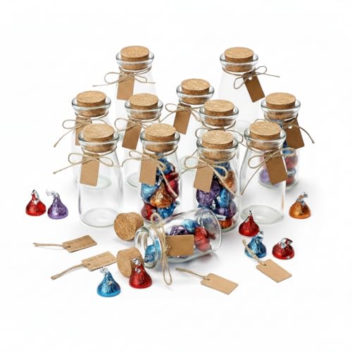 Small Glass Jars with Lids (12 Count)