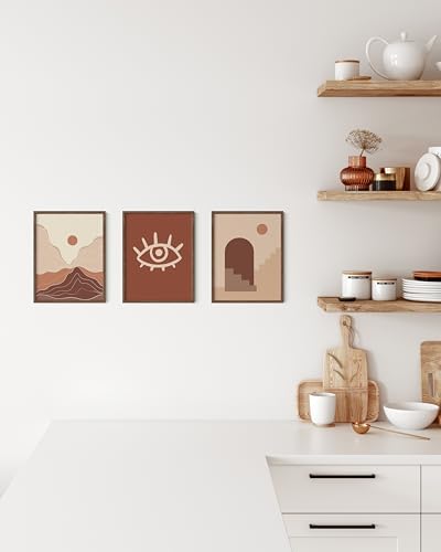 8.5x11 Walnut Oak Wood Picture Frames Set of 15