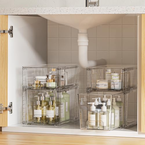 Clear Stackable Storage Drawers (6 Count)