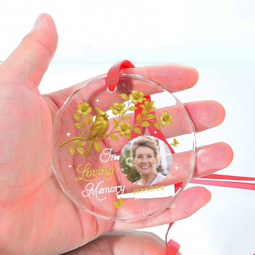 Our Loving Memory Glass Ornament for Loss of Loved Ones