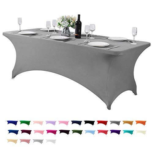 Spandex Table Cover for 8FT or 4ft or 6ft Table Universal Fitted Stretch Tablecloth for Party