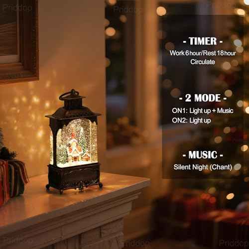 Church Snow Globe Christmas Decorations Gifts Snowman Cabin Cardinal Tree USB