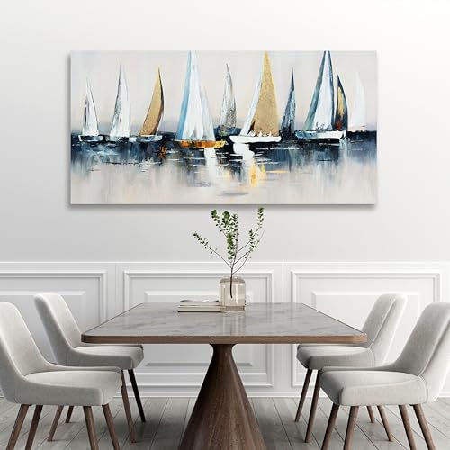 Wall Decorations Abstract Art Wall Decor Sailing Boat Wall Painting Artwork for Walls for Bedroom Living Room Decoration Home Kitchen Office 29" X 58"