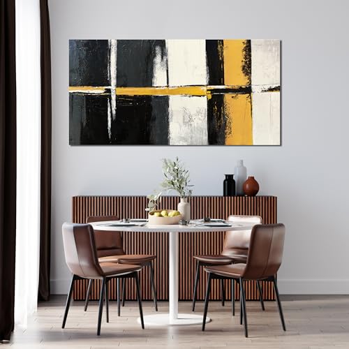 Black Yellow Abstract Wall Art Prints For Bedroom Home Wall Decor 20"x40"