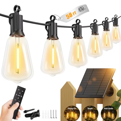 58FT Solar String Lights Outdoor