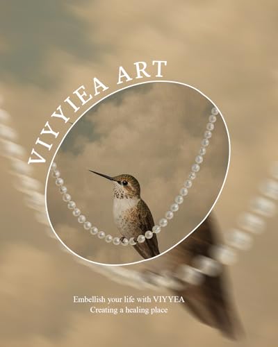 Vintage Hummingbird Pearl Necklace Wall Art Decor