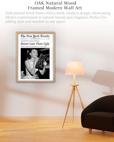 12x16in Hepburn Better Late Than Ugly Framed Bathroom Wall Art