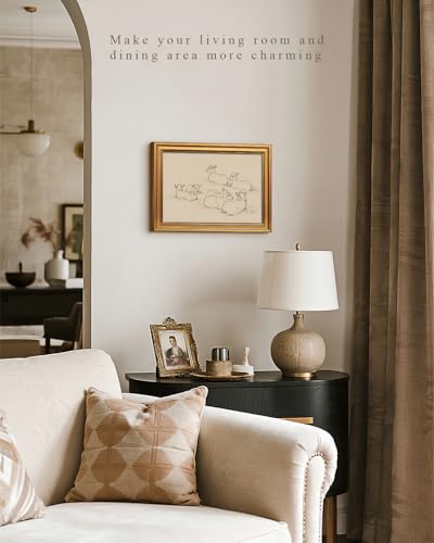 Vintage Gold Framed Sheep Wall Art