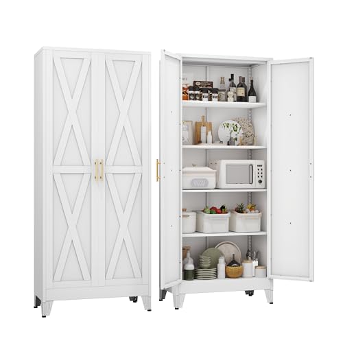 71" H Metal Kitchen Pantry Storage Cabinet