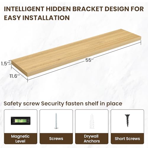 55 Inch Floating Shelves