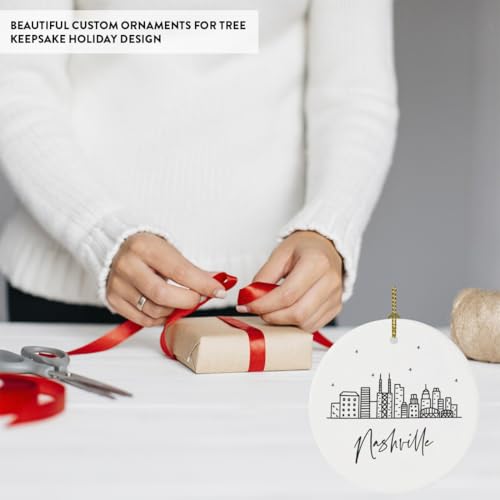 Round Ceramic Porcelain Christmas Tree Ornament