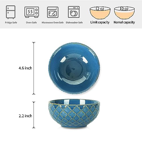 Sureasy Ceramic Ice Cream Bowls Set of 4 (4 Count)
