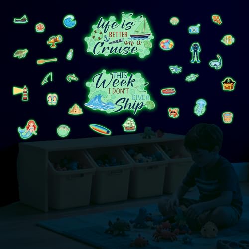 32Pcs Glow in The Dark Cruise Ship Door Wall Stickers