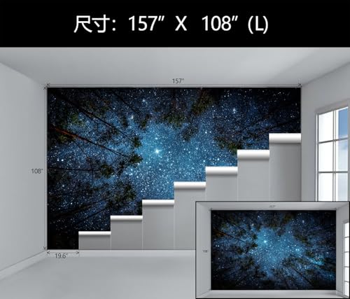 Forest Night Sky Mural Wallpaper Peel and Stick for Ceiling Bedroom