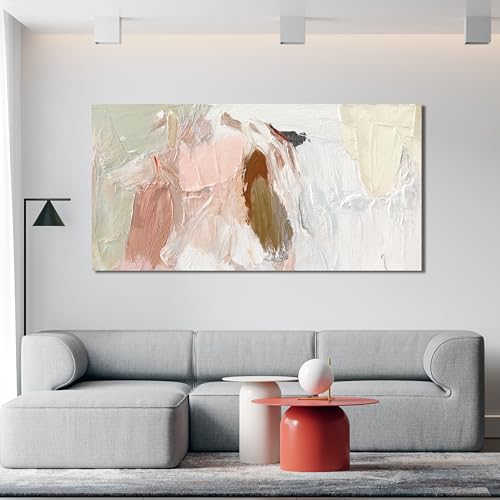 Pink and White Wall Art Large Abstract Wall Art Prints For Bedroom 29"x58”