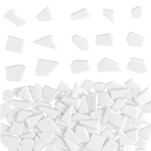 200g White Glass Mosaic Tiles (7.05 Ounce)
