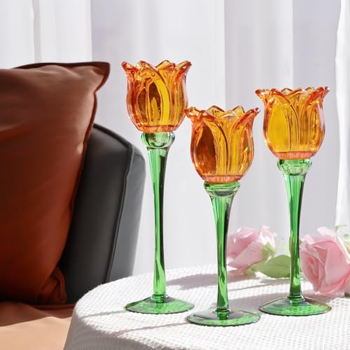 Orange Tulips Votive Candle Holders Set of 3 (3 Count)