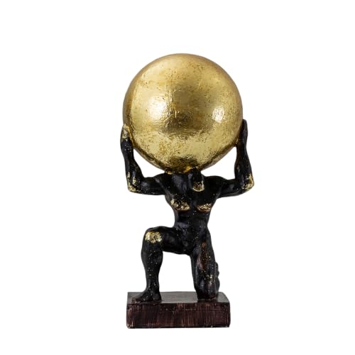 Atlas Statue and Sculpture Kneeling Figurine Decor Resin 10.5''