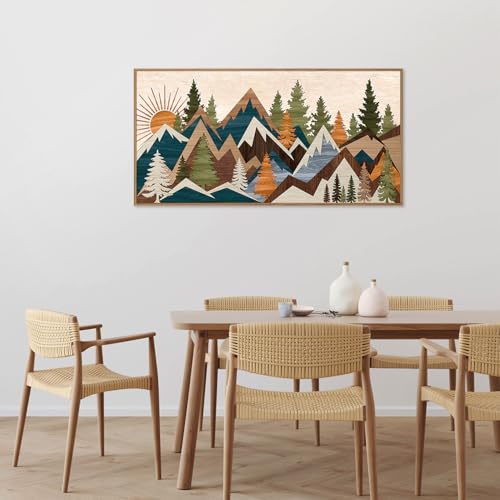 Large Mountain Framed Canvas Wall Art (3 Count)