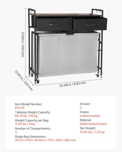 3 Section Laundry Sorter