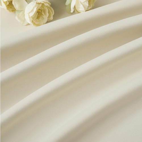 Soft Cream 92 Inch Pinch Pleat Curtains Room Darkening Luxury Modern Decor for Nursery Bedroom (2 Count)