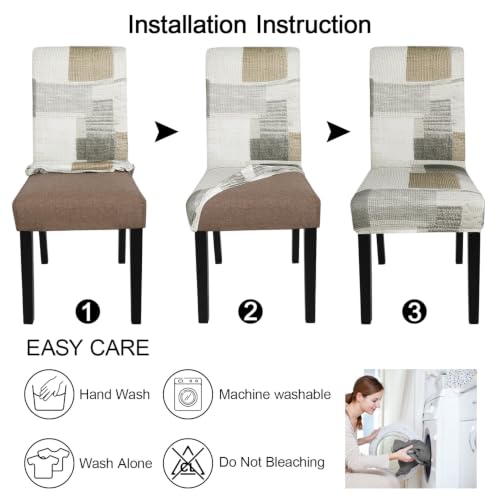 Pattern Chair Covers for Dining Room Set of 4